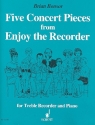 5 concert pieces for alto recorder and piano score and parts