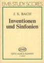 INVENTIONEN UND SINFONIEN FUER KLAVIER,   STUDIENAUSGABE SOLYMOS, PETER, ED