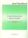 PARAPHRASES POUR COR ET PIANO MORCEAU IMPOSE AU CONCOURS INTERN. D'EXECUTATION MUSICALE GENEVE 1985