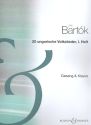 20 ungarische Volkslieder Band 1 (Nr.1-4) fr Gesang und Klavier (un/dt)