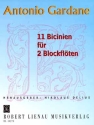 11 Bicinien fr 2 Blockflten (SA oder AT) Spielpartitur