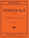 Sonata G major no.3 for string bass and piano SANKEY, STUART, ED.