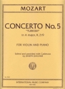 Concerto A major no.5 KV219 for violin and orchestra for violin and piano