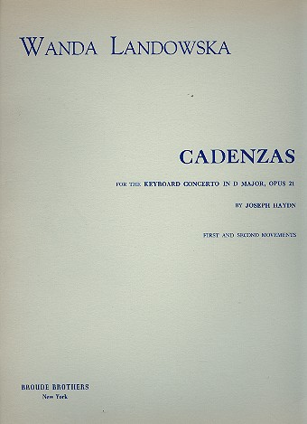 Cadenzas for the Keyboard Concerto D major op.21 by Joseph Haydn (1. and 2. movements)