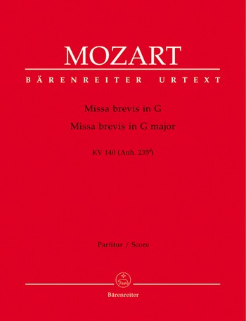 Missa brevis G-Dur KV140 fr Soli, gem CHor und orchester Partitur