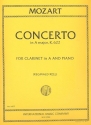 Concerto A major KV622 for clarinet in A and piano KELL, REGINAL, ED.