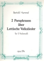 2 Paraphrasen ber lettische Volkslieder op. 59e fr 5 Violoncelli Partitur und Stimmen