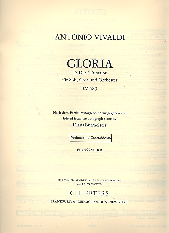 Gloria D-Dur RV589 fr Soli, gem Chor und Orchester Violoncello / Kontrabass