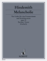 Melancholie op. 13 fr tiefe Frauenstimme und Streichquartett Partitur