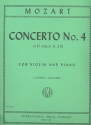 Concerto D major KV218 for violin an orchestra for violin and piano