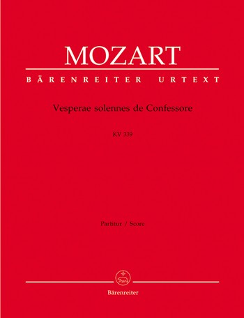 Vesperae solennes de confessore KV339 fr Soli, Chor und Orchester Partitur