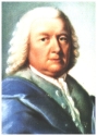 JOHANN SEBASTIAN BACH POSTKARTE MEININGER PASTELL VON G.F. BACH (1740)