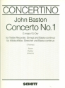 Concerto G major no.1 for treble recorder, strings and bc score