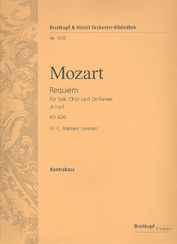 Requiem d-Moll KV626 fr Soli, gem Chor, Orgel und Orchester Kontrabass