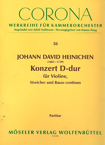 Konzert D-Dur fr Violine, Streicher und Bc Partitur