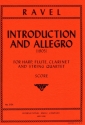 Introduction and Allegro for harp, flute, clarinet and string quartet study score