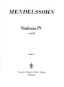 Sinfonia c-Moll Nr.4 (Jugendsinfonie Nr.4) fr Streichorchester Violine 1