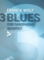 3 Blues (+CD) for 4 saxophones (SATB) score and parts