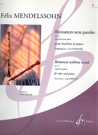 Romances sans paroles op.53 pour hautbois et piano Walter, David, ed+arr.