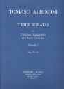 Sonate a tre op.1 Band 2 (Nr.4-6) fr 2 Violinen, Violoncello und Bc Partitur und Stimmen