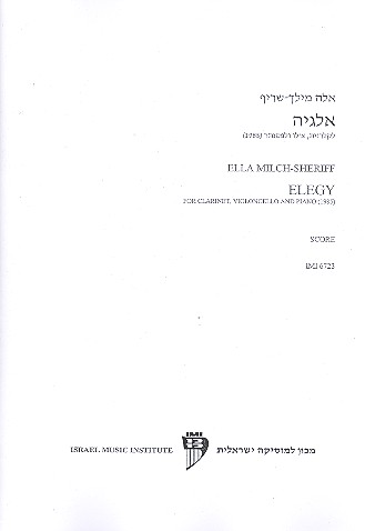 Elegy for clarinet, violoncello and piano score