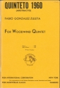 Quinteto 1960 for flute, oboe, clarinet, horn in F and bassoon study score