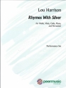 Rhymes with Silver for violin, viola, cello, piano and percussion score and 5 parts