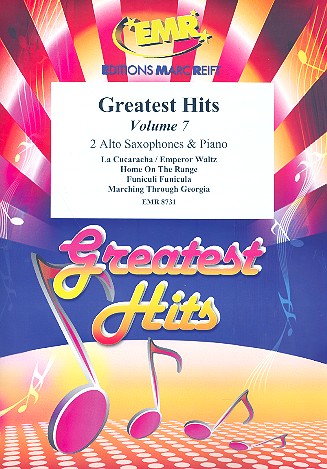 Greatest Hits vol.7: for 2 alto saxophones and piano (percussion ad lib) score and parts