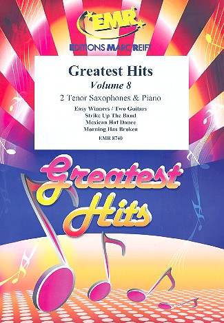 Greatest Hits vol.8: for 2 tenor saxophones and piano (percussion ad lib) score and parts