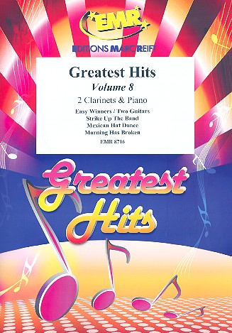 Greatest Hits vol.8: for 2 clarinets and piano (percussion ad lib) score and parts