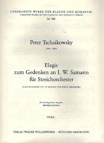 Elegie zum Gedenken an I.W. Samarin fr Streichorchester Viola