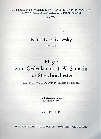 Elegie zum Gedenken an I.W. Samarin fr Streichorchester Violoncello