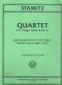 Quartet in Eb Major Op.8 No.4 for clarinet (oboe), violin, viola and violoncello parts