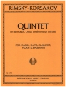 Quintet Bb Major fr Flte, Klarinette, Fagott, Horn und Klavier Partitur und Stimmen