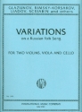 Variations on a Russian Folk Song for 2 violins, viola and violoncello score and parts