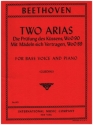 Two Arias for Bass Voice and Orchestra for bass voice and piano, score