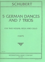 5 German Dances and 7 Trios D90 for 2 violins, viola and cello parts