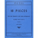 Pezel, Suite of 16 pieces vol.1 for 2 trumpets in C, 2 tenor trombones & bass trombone