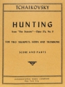 Hunting from 'The Seasons' op.37b for horn, 2 trumpets and trombone score and parts