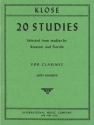 Klose, 20 selected studies for clarinet