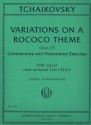 Variations on a Rococo Theme op.33 for cello (with optional 2nd cello) score and parts