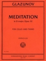 Meditation in D Major Op.32 Violoncello und Klavier Partitur und Stimmen