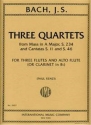 Three Quartets BWV234, 11 & 46 3 Flten und Alt-Querflte oder Klarinette in B Partitur und Stimmen