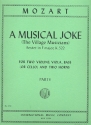 A musical Joke in F Major KV522 for 2 violins, viola, bass (cello) and 2 horns parts