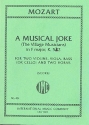 A musical Joke in F Major KV522 for 2 violins, viola, bass (cello) and 2 horns score