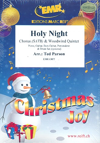 Holy Night for mixed chorus and 5 woodwind instruments (rhythm group ad lib) score and parts (incl. 20 chorus scores)