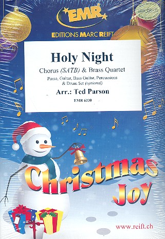 Holy Night for mixed chorus and 4 brass instruments (rhythm group ad lib) score and parts (incl. 20 chorus scores)