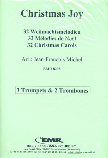 32 Christmas Carols for 3 trumpets and 2 trombones score and parts