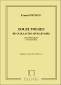 F. Poulenc 12 Poemes Mezzo-Piano (Apollinaire) Canto (O Voce Recit) E Pianoforte