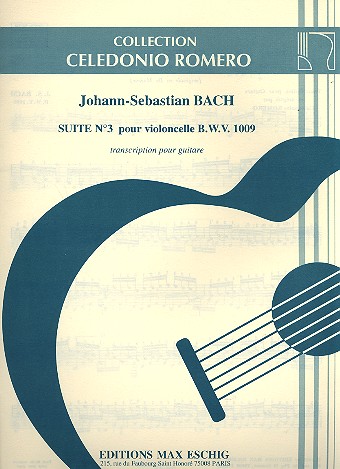 Suite no.3 BWV1009 pour guitare